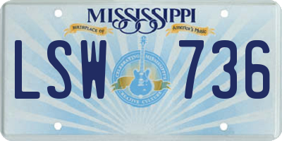 MS license plate LSW736