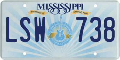 MS license plate LSW738