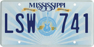 MS license plate LSW741
