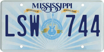 MS license plate LSW744