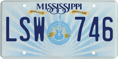 MS license plate LSW746