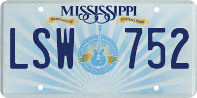 MS license plate LSW752