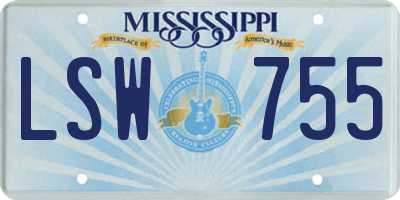 MS license plate LSW755