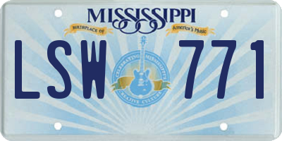 MS license plate LSW771
