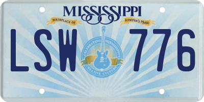 MS license plate LSW776