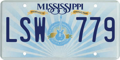 MS license plate LSW779