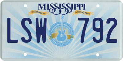 MS license plate LSW792