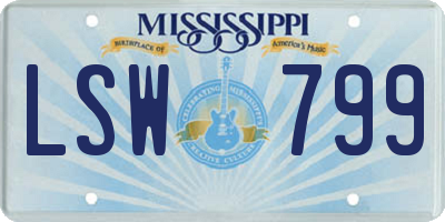 MS license plate LSW799
