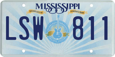 MS license plate LSW811