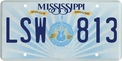 MS license plate LSW813