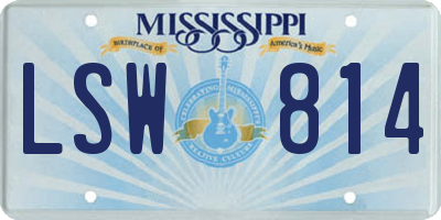 MS license plate LSW814