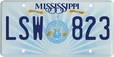 MS license plate LSW823