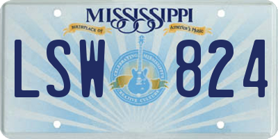 MS license plate LSW824