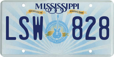 MS license plate LSW828