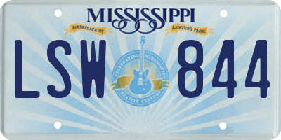 MS license plate LSW844