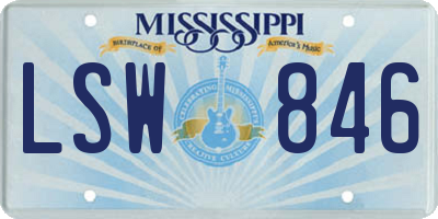 MS license plate LSW846