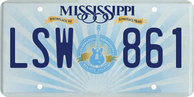 MS license plate LSW861