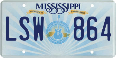 MS license plate LSW864