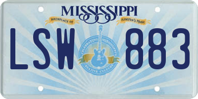 MS license plate LSW883
