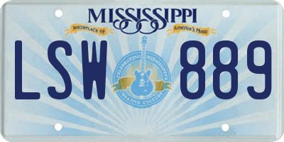 MS license plate LSW889