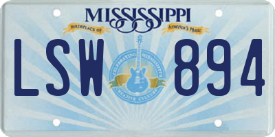 MS license plate LSW894