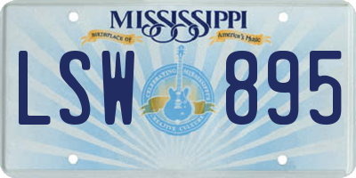 MS license plate LSW895