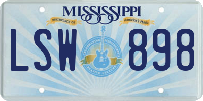MS license plate LSW898