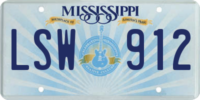 MS license plate LSW912