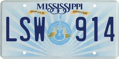 MS license plate LSW914