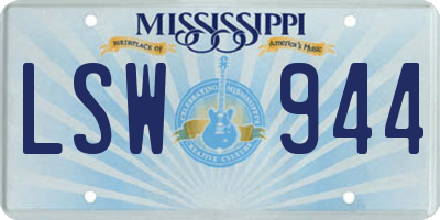 MS license plate LSW944
