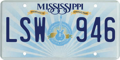 MS license plate LSW946