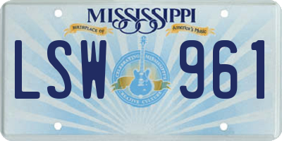 MS license plate LSW961