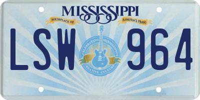 MS license plate LSW964