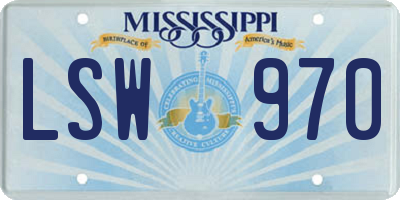 MS license plate LSW970