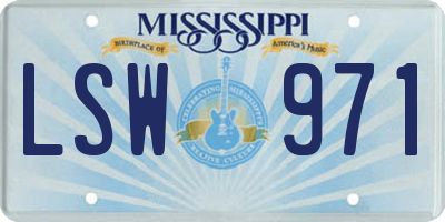 MS license plate LSW971