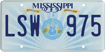 MS license plate LSW975