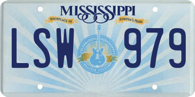 MS license plate LSW979