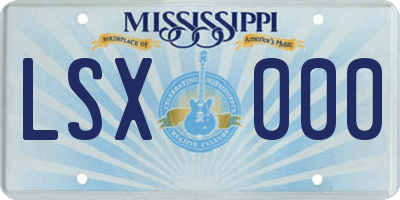 MS license plate LSX000