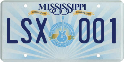 MS license plate LSX001