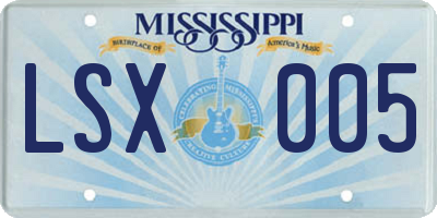 MS license plate LSX005