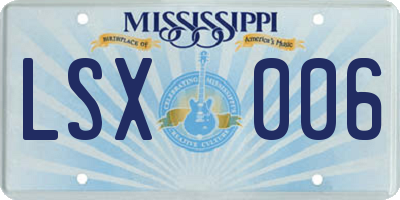 MS license plate LSX006