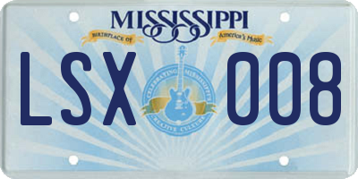 MS license plate LSX008