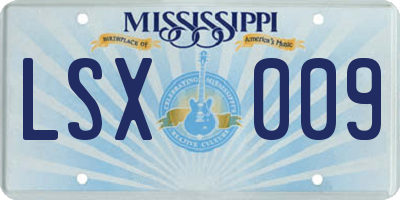 MS license plate LSX009