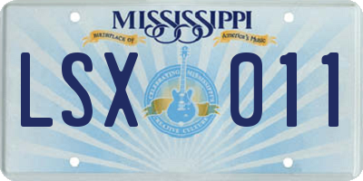 MS license plate LSX011