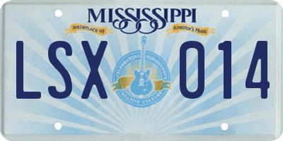 MS license plate LSX014
