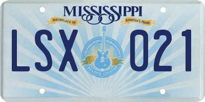 MS license plate LSX021