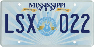 MS license plate LSX022