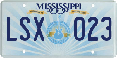 MS license plate LSX023