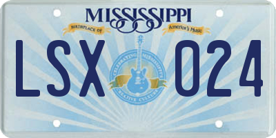MS license plate LSX024