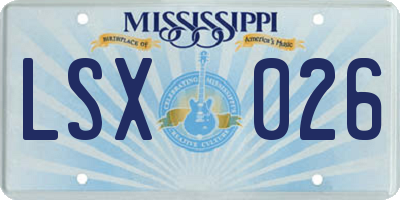 MS license plate LSX026